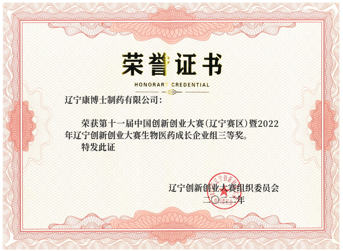 遼寧創(chuàng)新創(chuàng)業(yè)大賽三等獎(jiǎng)